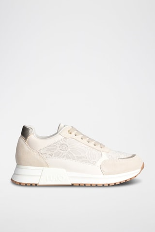 Sneakers en cuir Johanna - Blanc et beige