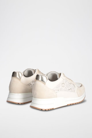 Sneakers en cuir Johanna - Blanc et beige
