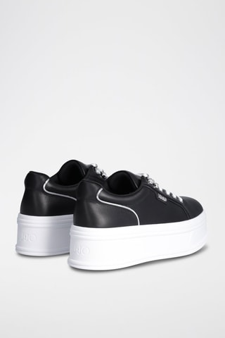 Sneakers plateformes en cuir Selma - Noir