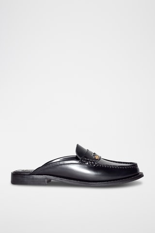 Mules vernies en cuir - Noir