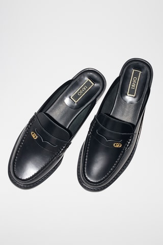 Mules vernies en cuir - Noir