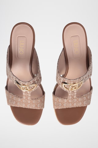 Sandales compensées - Marron et gris