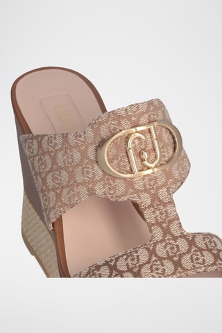 Sandales compensées - Marron et gris