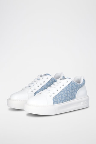 Baskets plateformes en cuir Kylie - Bleu et blanc