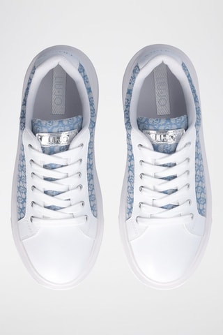 Baskets plateformes en cuir Kylie - Bleu et blanc