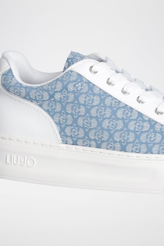 Baskets plateformes en cuir Kylie - Bleu et blanc