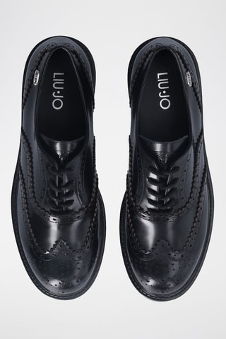 Richelieus vernis en cuir Elisa - Doré et noir