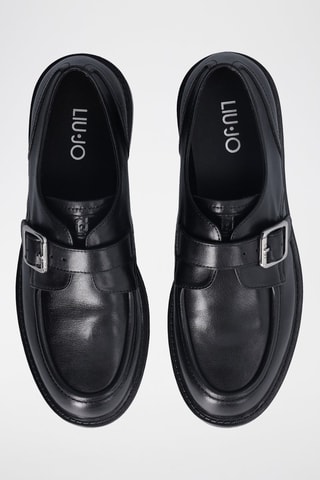 Derbys en cuir Elisa - Doré et noir