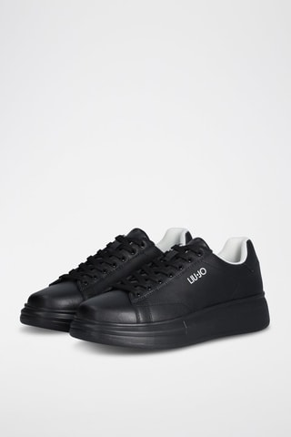 Baskets plateformes en cuir Big - Noir