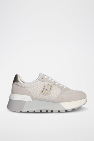 Baskets plateformes en nubuck Amazing - Blanc, beige et gris