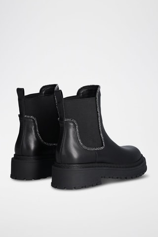 Bottines Chelsea en cuir de taureau Rumi - Noir