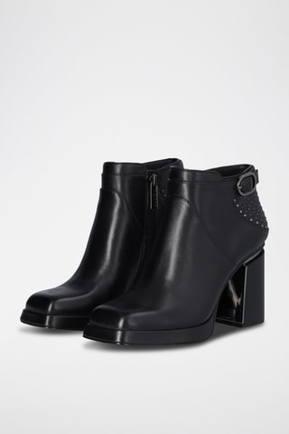 Bottines en cuir de chèvre Nana - Noir