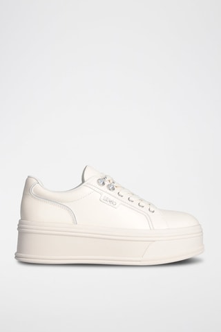 Sneakers plateformes en cuir Selma - Blanc