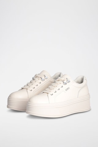 Sneakers plateformes en cuir Selma - Blanc