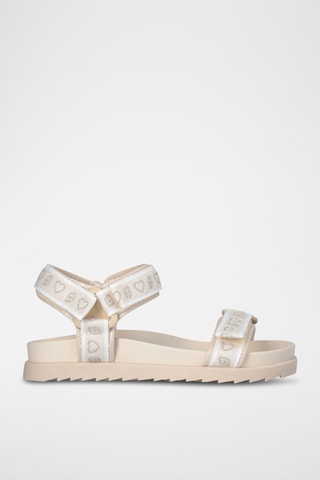 Sandales - Blanc, beige et argenté