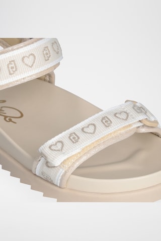 Sandales - Blanc, beige et argenté