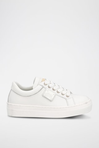 Sneakers en cuir de taureau Alicia - Blanc