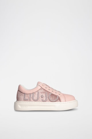 Sneakers montantes Mini Kylie - Blanc et rose