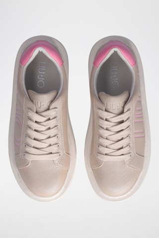 Baskets plateformes - Blanc, beige et rose