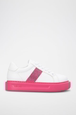 Sneakers plateformes Kylie  et fuchsia - Blanc