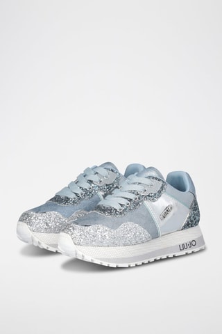 Baskets - Blanc, bleu et argenté