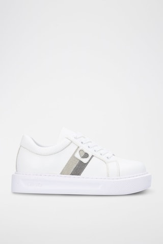 Sneakers plateformes Kylie - Blanc et argenté