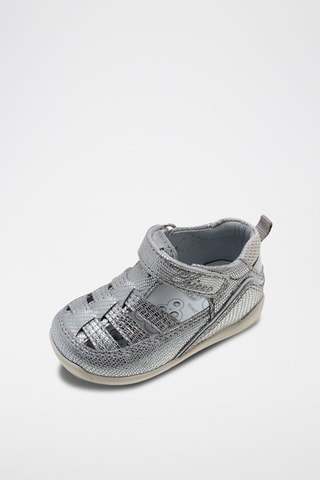 Leren Sandalen Zilverkleurig