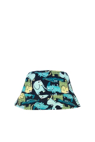 Dubbelzijdig bobhoedje - Lichtgroen en Turquoise