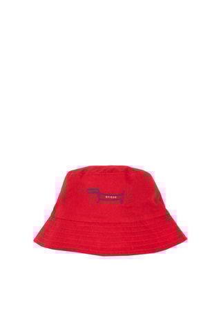 Dubbelzijdig bobhoedje - Rood en Donkerblauw