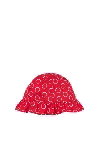 Dubbelzijdig bobhoedje - Wit en Rood