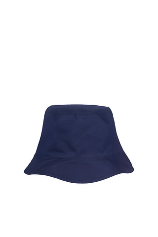 Dubbelzijdig bobhoedje - Donkerblauw en Wit