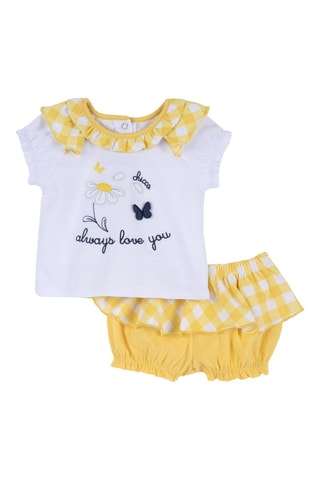 T-shirt en Bloomer - Wit en Geel