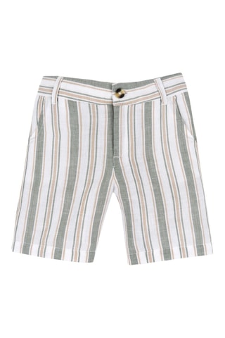 Linnen Bermuda Groen en Beige