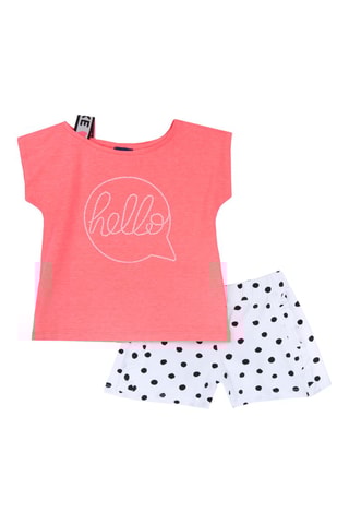 T-shirt en Short - Roze en Wit