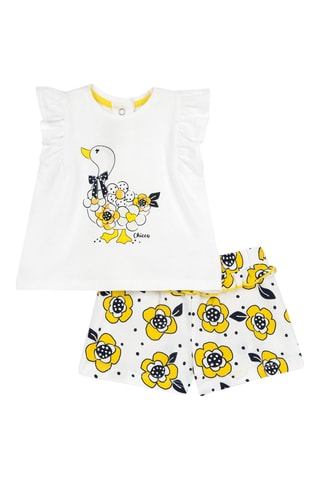 T-shirt en Short - Wit en Geel