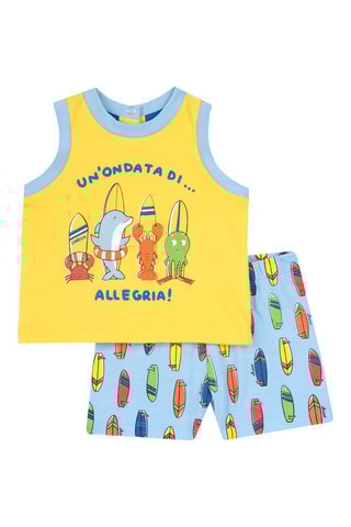 Hemd en Short - Geel en Hemelsblauw