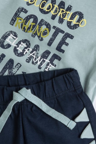 T-shirt en Short - Zeegroen en Donkerblauw