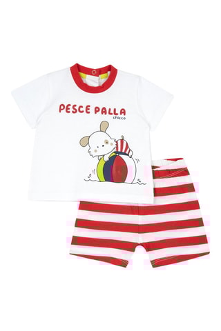 T-shirt en Short - Wit en Rood