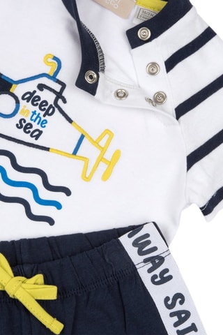 T-shirt en Short Wit en Blauw