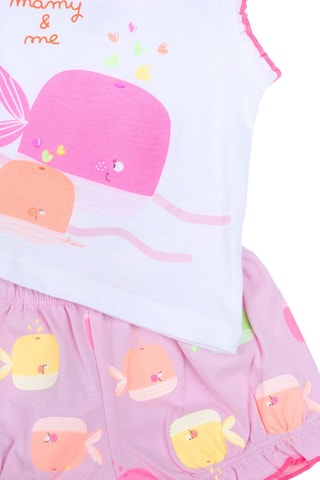 Hemd en Short Wit en Roze