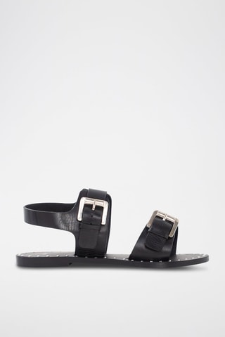 Sandali con tacco in pelle - Nero - IKKS