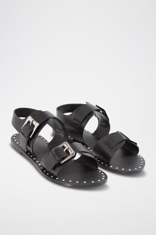 Sandali con tacco in pelle - Nero - IKKS