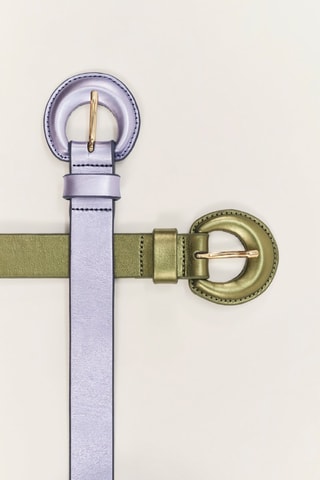 Cintura in pelle di vitello - Verde  - One Step