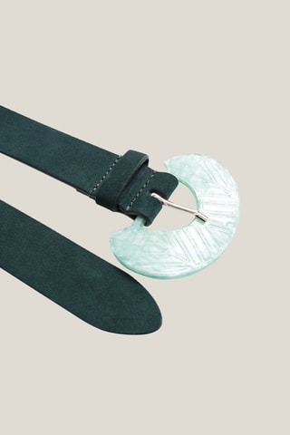 Cintura in pelle - Verde scuro  - One Step