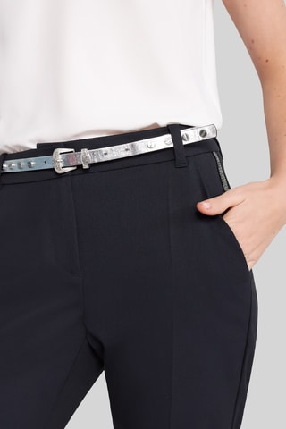 2 cinture in pelle - Argentato e nero - IKKS