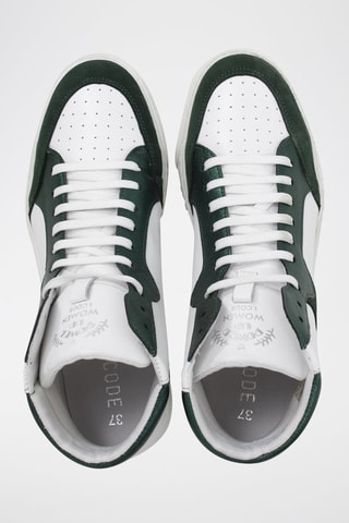 Sneakers alte in pelle - Bianco e verde - I.Code