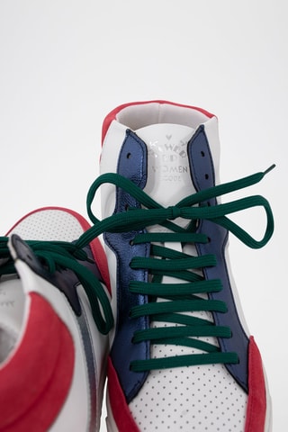 Sneakers alte in pelle - Fucsia e bianco - I.Code