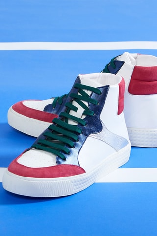 Sneakers alte in pelle - Fucsia e bianco - I.Code