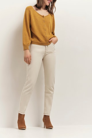 Cardigan in lino - Senape - One Step