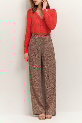 Cardigan double face in lino - Rosso - One Step